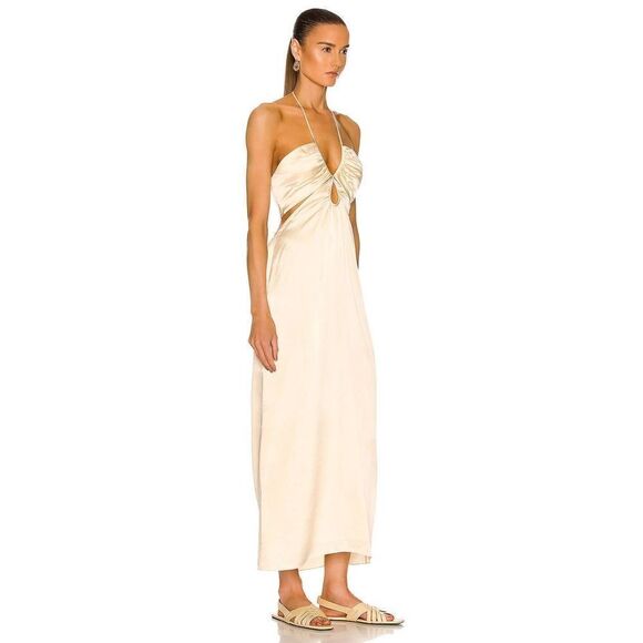 johanna ortiz solo voyaging silk ankle dress US8 ECRU - Picture 2 of 12